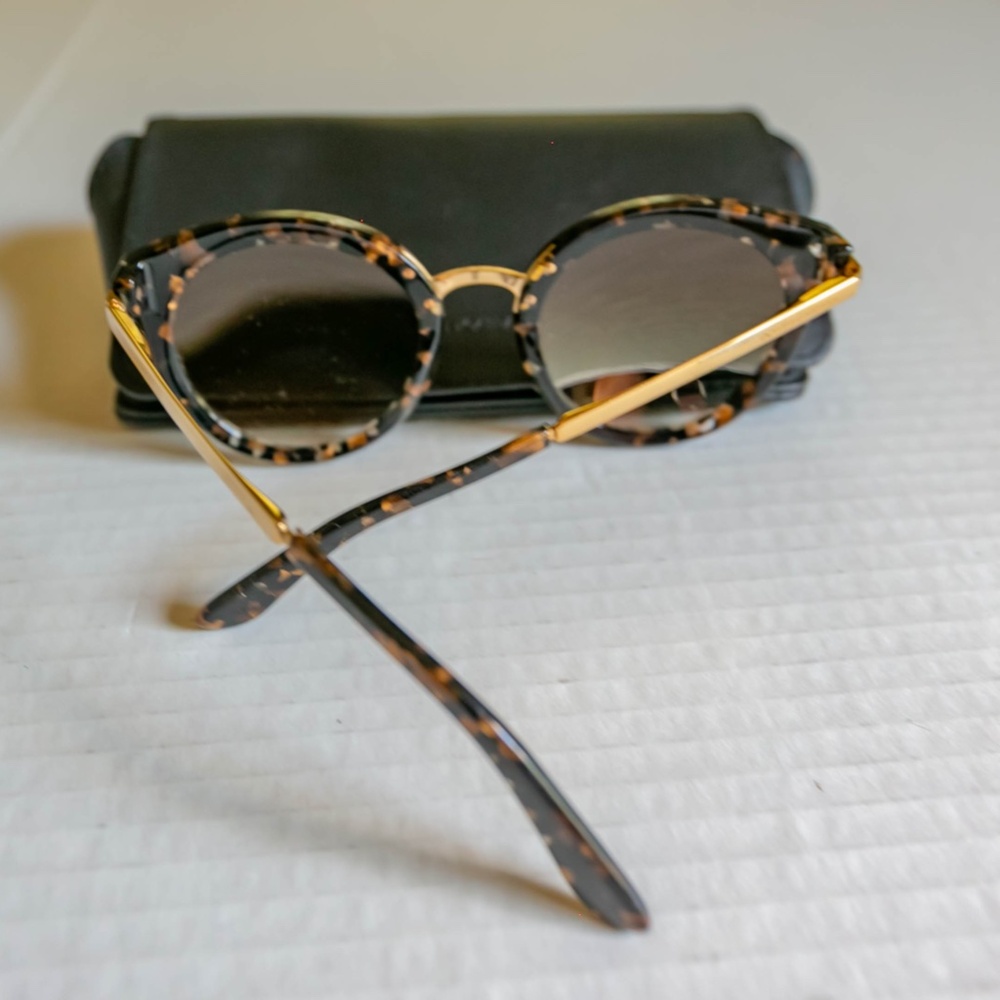 DOLCE & GABBANA Cube Black /Gold & Patterned Round Women's 52 mm Sunglasses - Picture 2 of 14